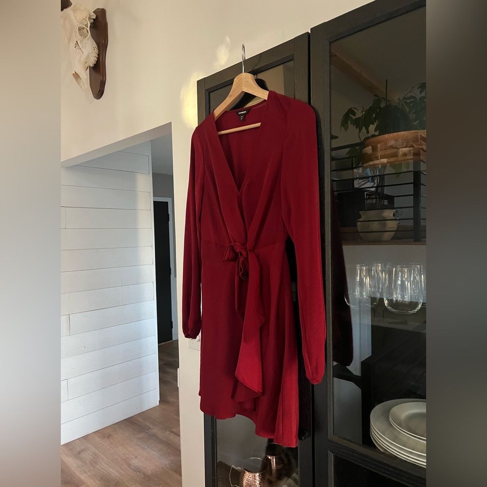 Long Sleeve Maroon Dress
